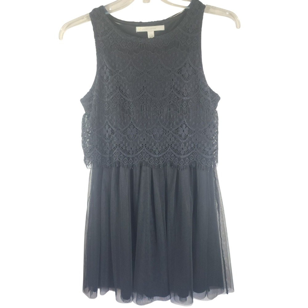 Womens 4 Black Lace Tulle Dress Coquette Romantic Goth Balletcore Fairycore